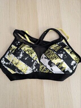 La SENZA Black and Yellow Branded Sports Bra
